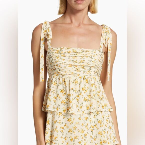 Reformation Avni Ruched Babydoll Minidress XL NWT $218 - Picture 9 of 10